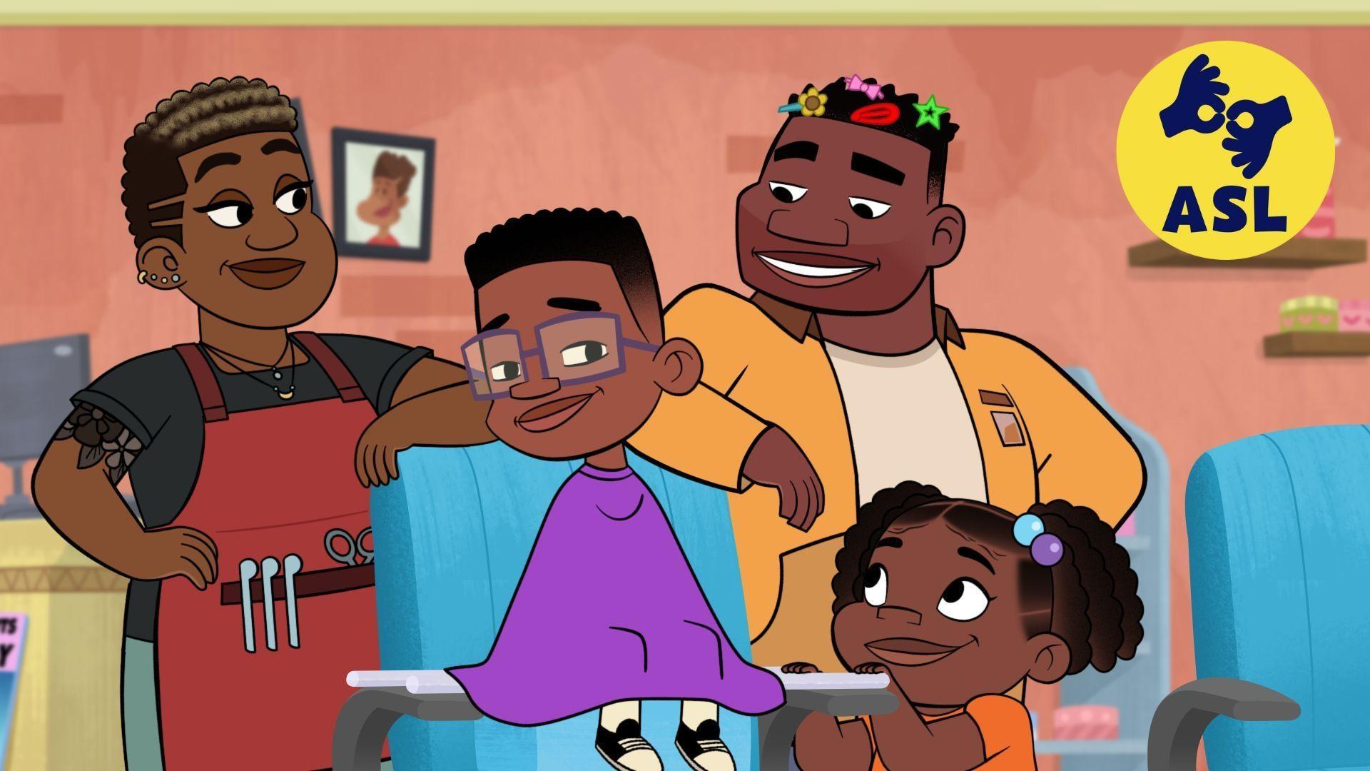 Phoebe learns the function of privacy signs./Jay overcomes his nerves at the barbershop.