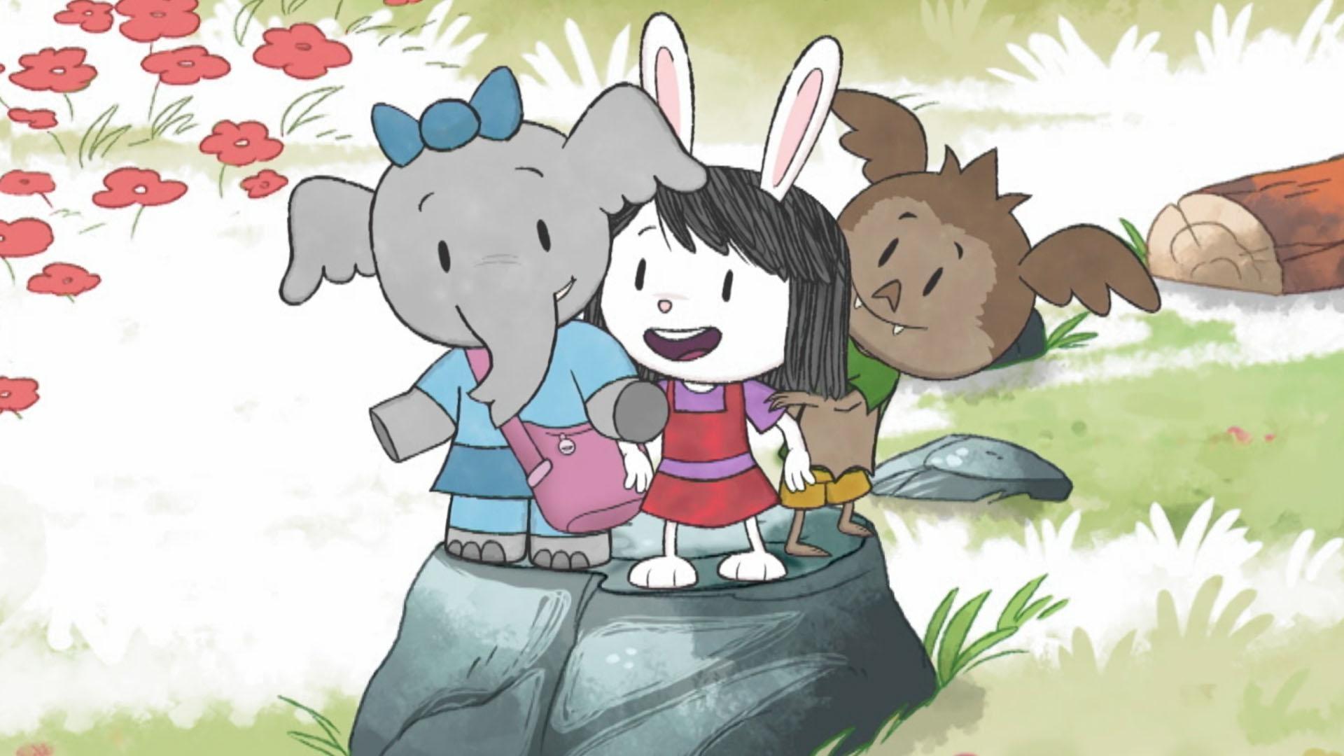 Elinor, Ari and Olive cross a stream. / Why do we blink?