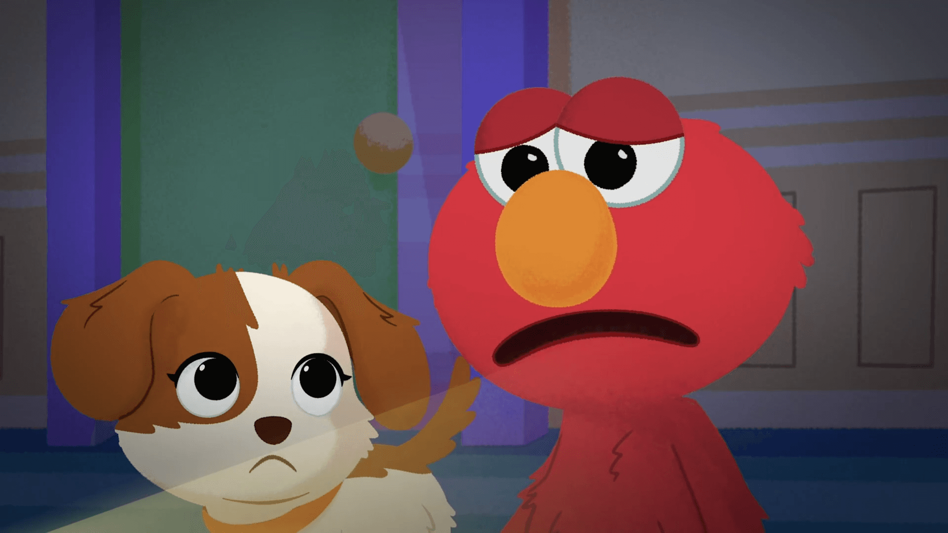 When the power goes out Elmo can't sleep without his nightlight. Some friends help solve the problem