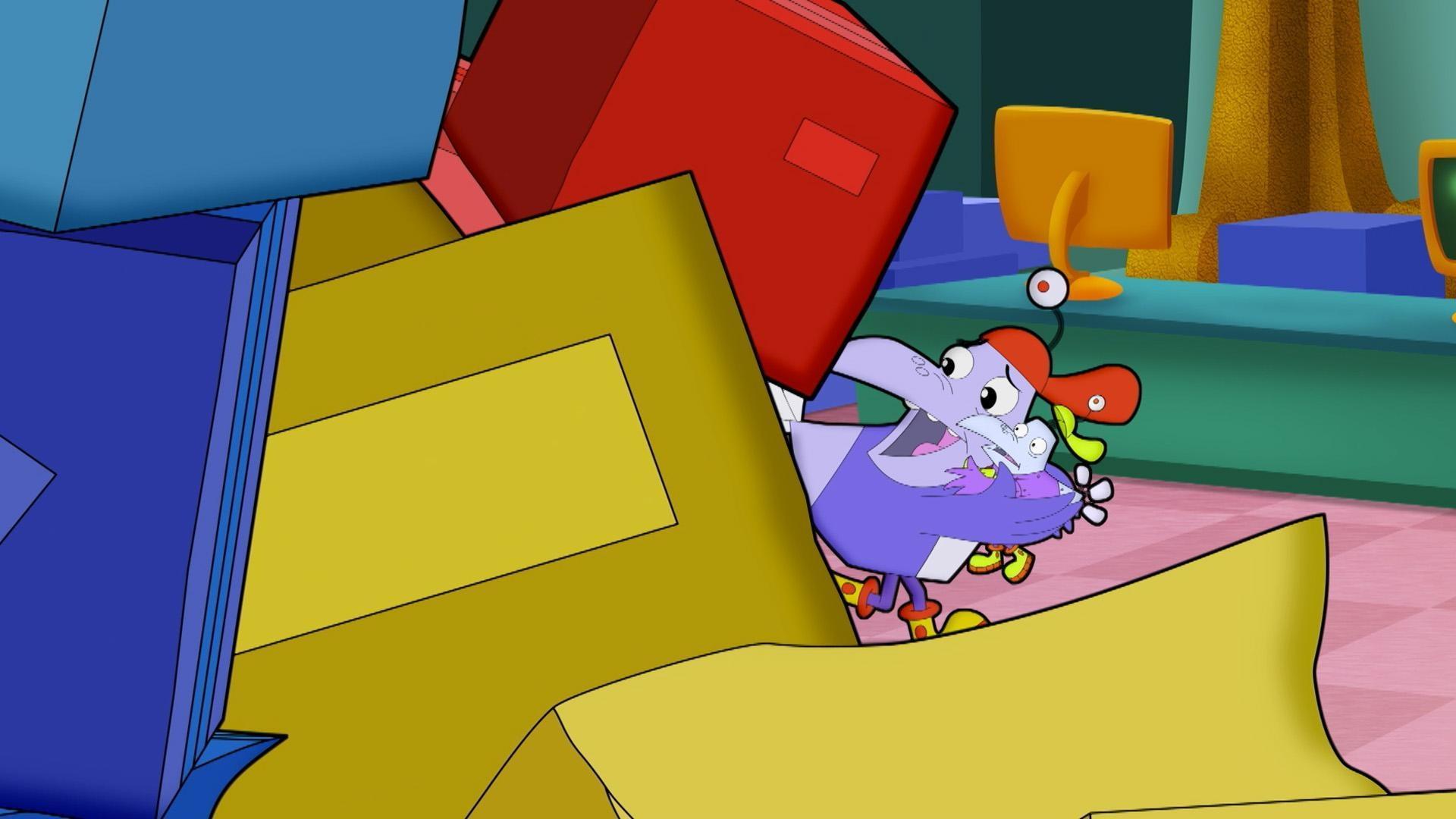 Digit and Widget learn about weight while trying to find a lost picture of Motherboards.