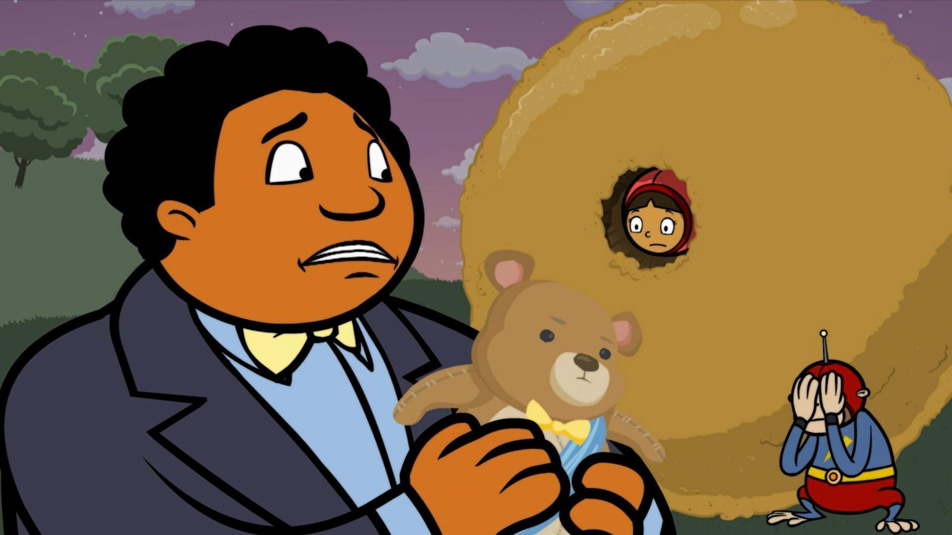 Victoria steals all the villains' weapons. / Chuck uses peanut butter for evil.