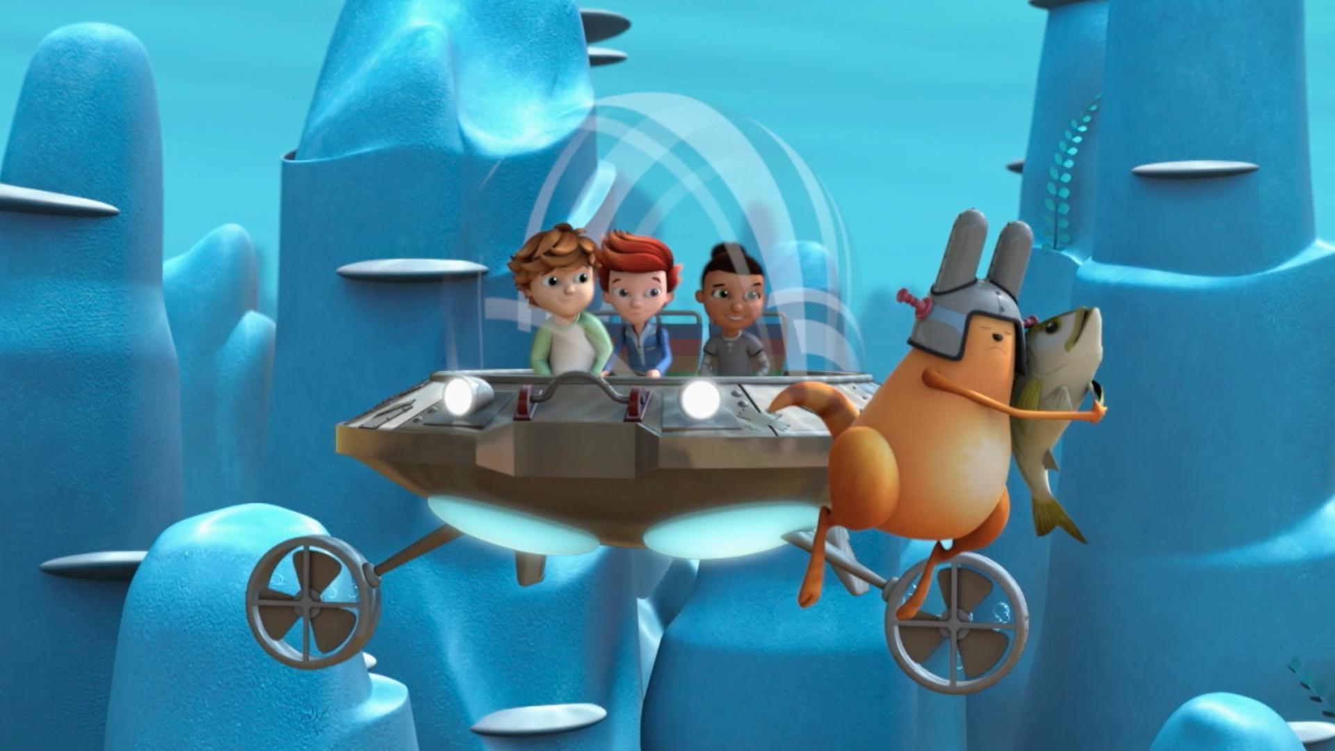The kids take a saucer tour around the Earth. / Sydney enters a story contest.