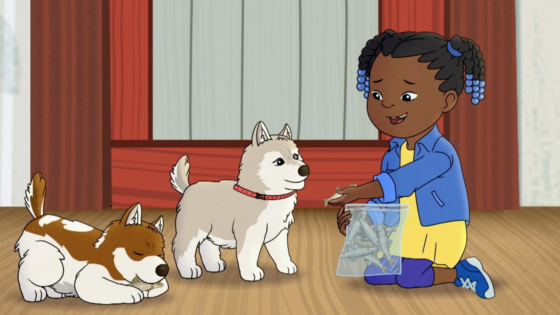 Trini and Four Spots puppy-sit Khi. / Molly discovers female pilots don't have books.