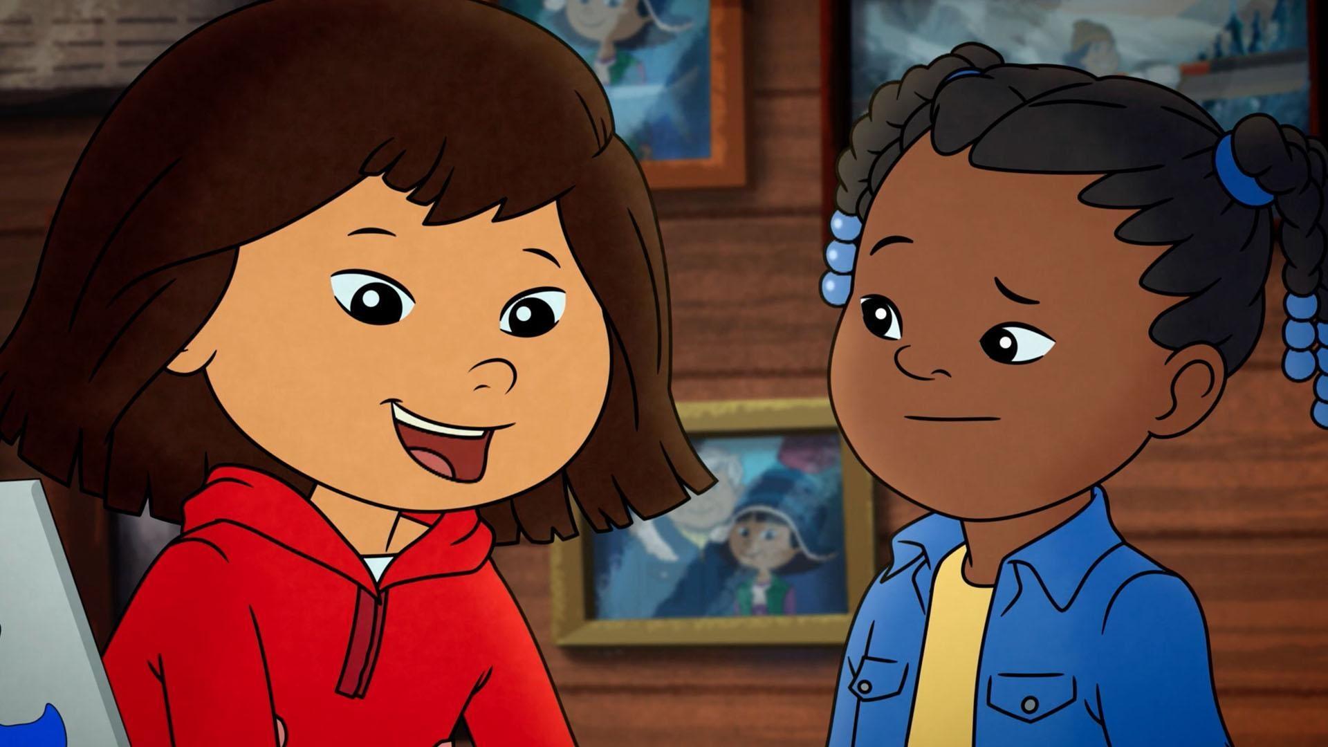 Molly and Trini check in guests at the Trading Post. / Oh no! The clubhouse is sinking!