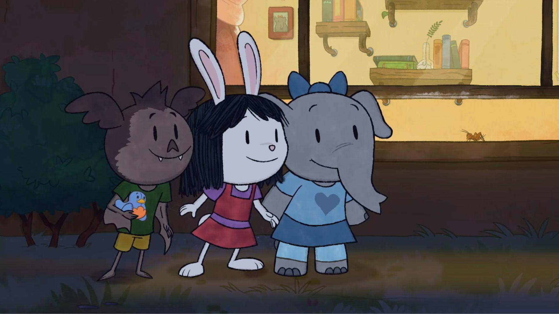 Olive gets inspired to play the violin./The kids fly high in a hot air balloon.