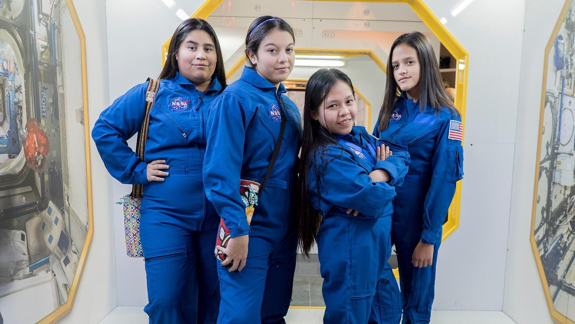 Texas SciGirls team with a NASA materials engineer to create water bottle insulators.