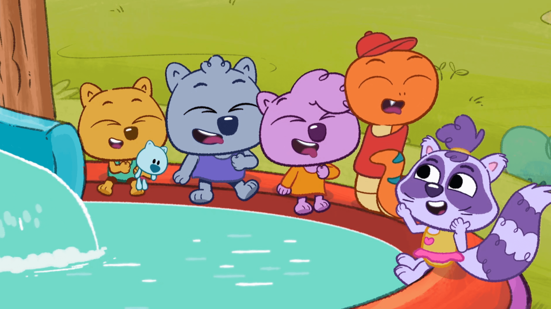 Meet Bex, a new Treeborhood friend who is hard of hearing./The Wombats paint a mural.