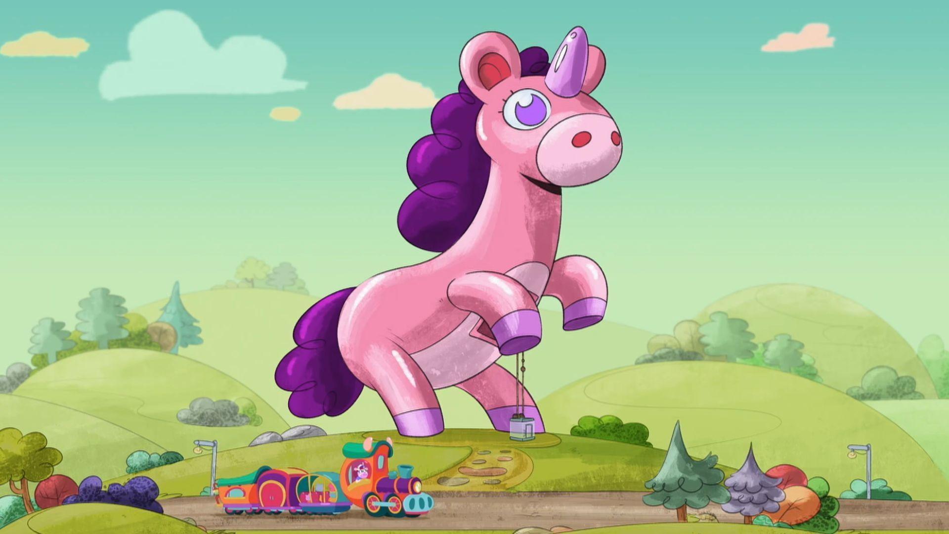 It's Zadie's dream come true -- getting to see a giant moon unicorn!