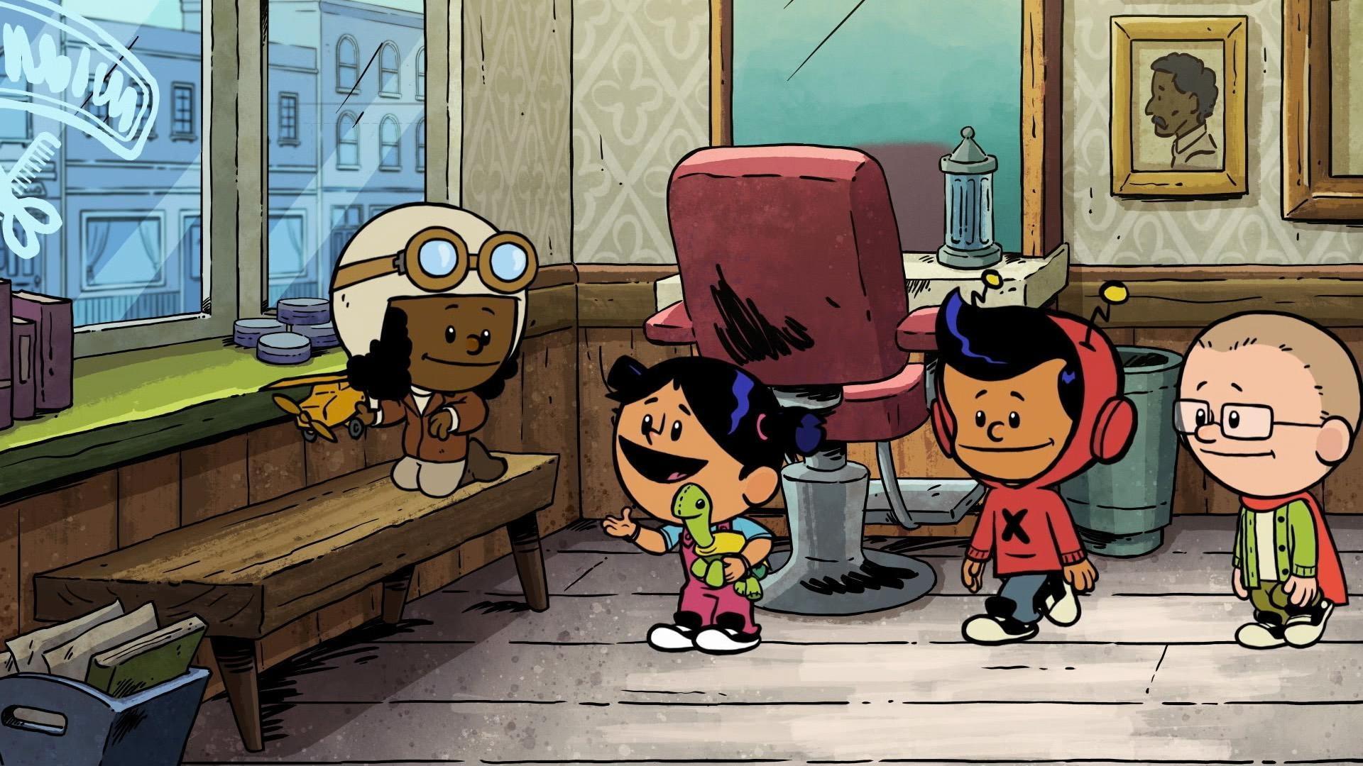 Bessie Coleman shows Yadina that to reach the top of the hill, she has to keep going.