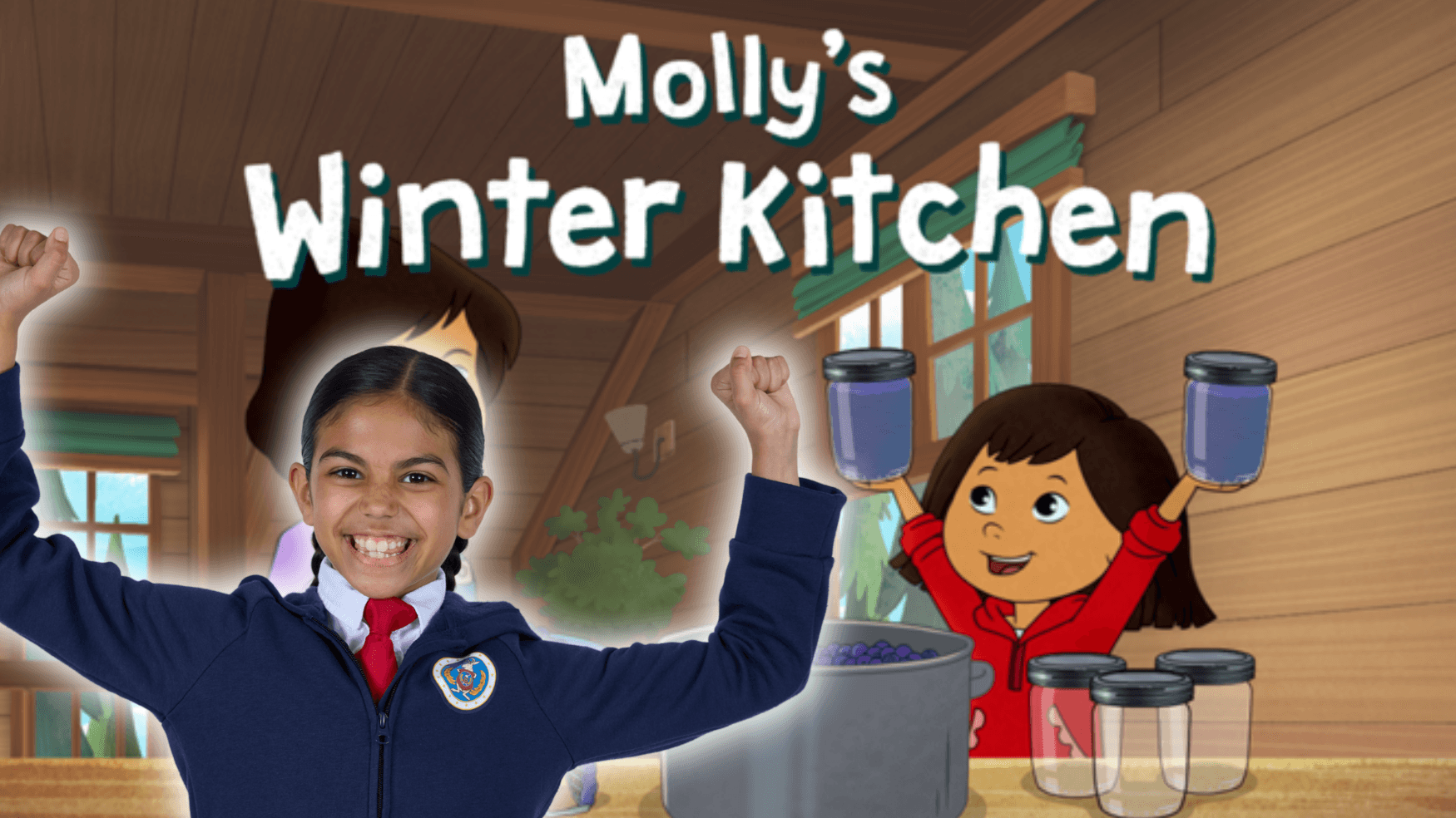 When it rains blueberries Olindo and Oaklynn play Molly's Winter
Kitchen to learn how to make jam.