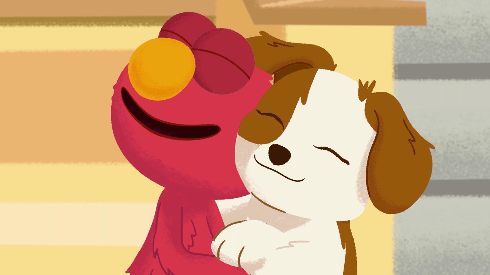 As Elmo sings to his new puppy friend, a dog’s home is where love takes you in!
