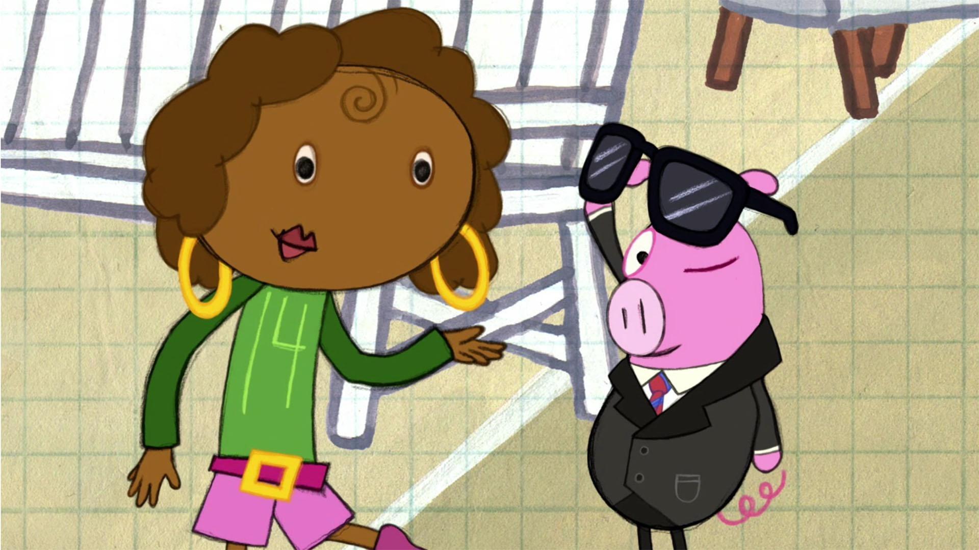 Peg and Cat hunt for The Teens in the Mega Mall./Peg's marble is stolen in ancient Egypt.
