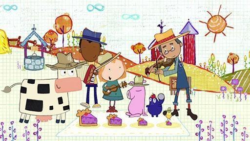 Peg, Cat, and their friends on the farm sing a song about size.