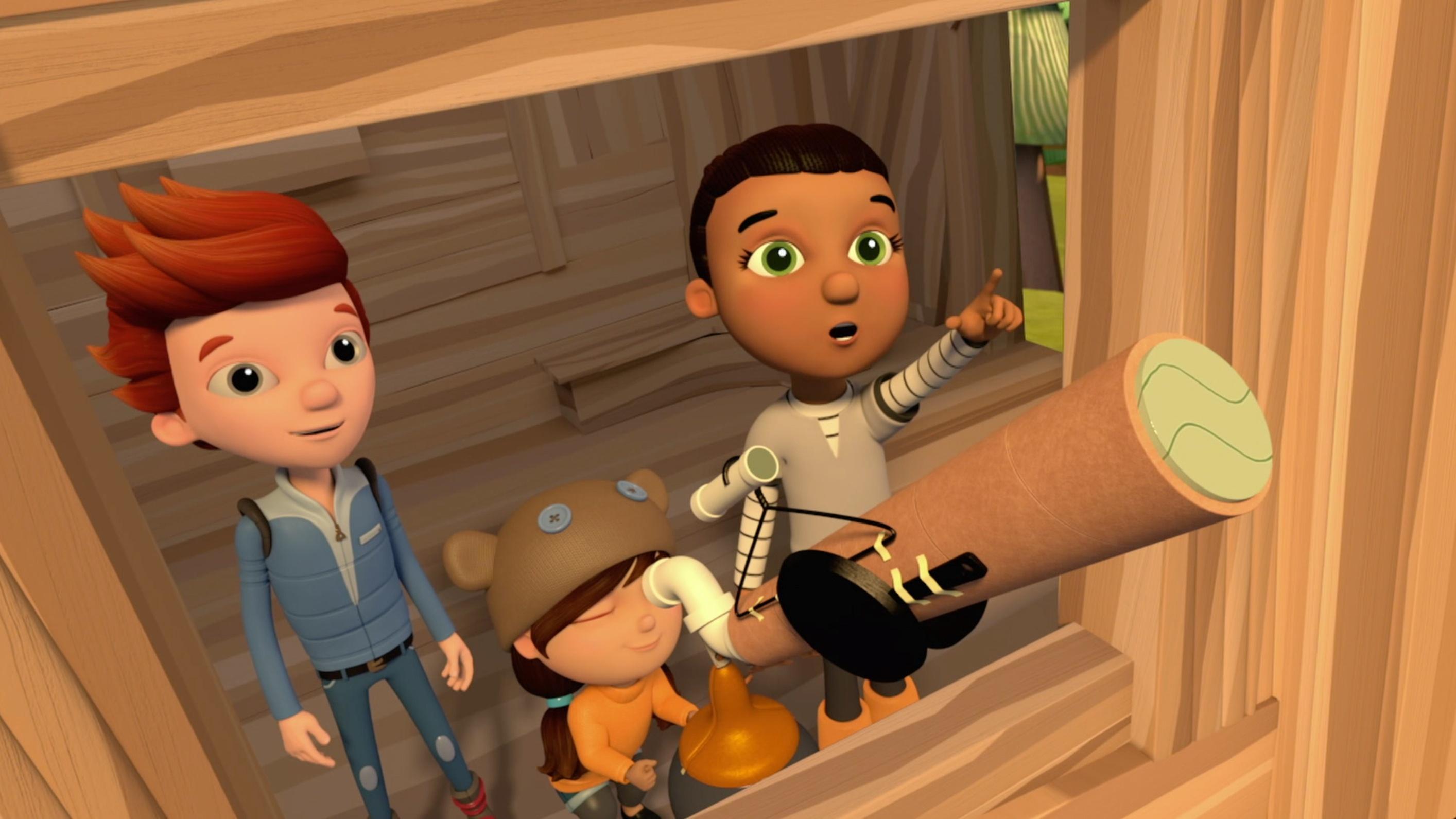 Jet explains how his family found Earth. / The kids fix up a treehouse.