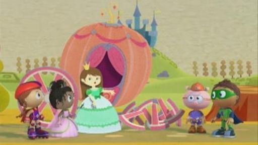 Wonder Red is worried about fitting in at Sleeping Beauty's princess party.