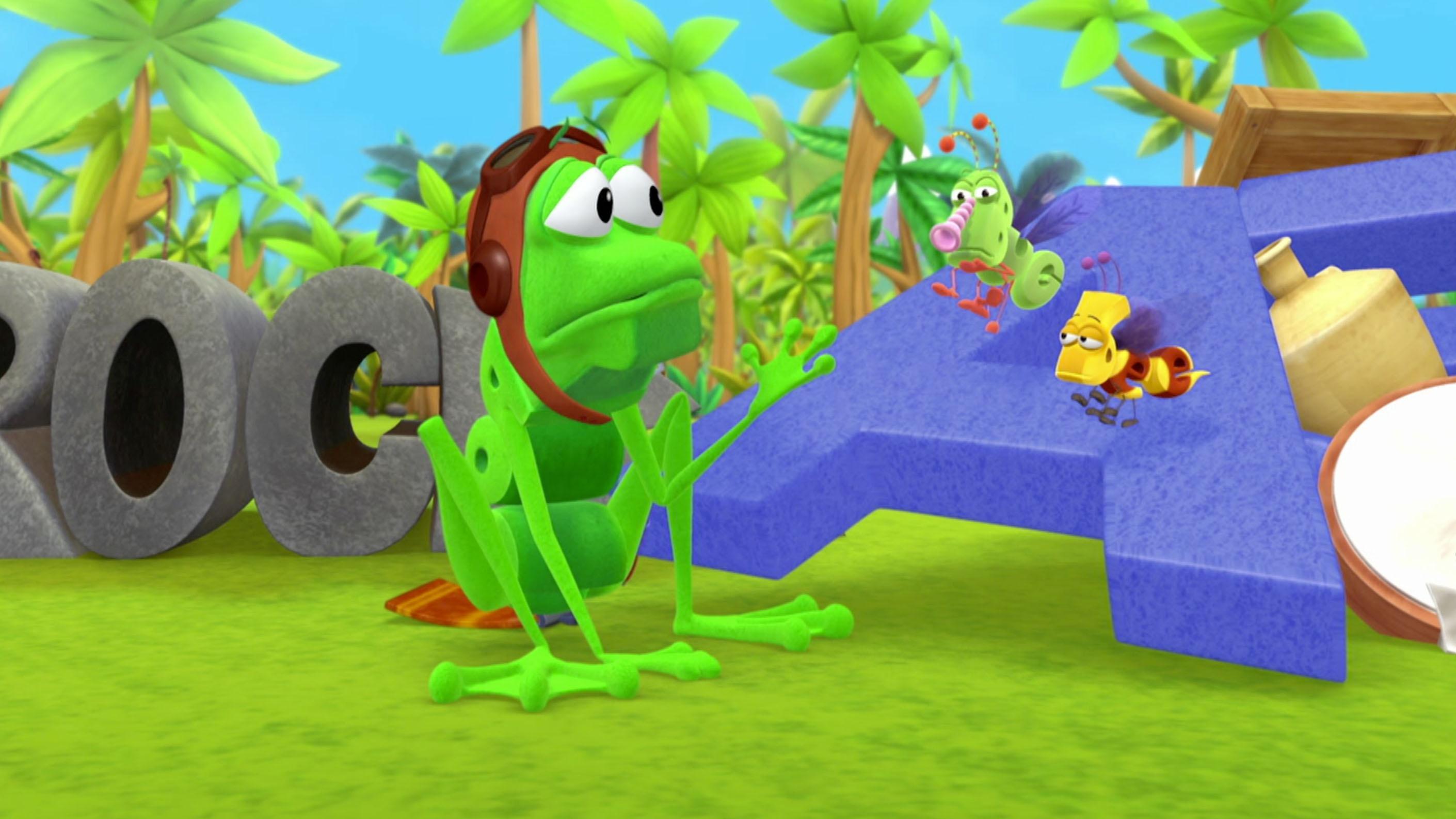 Frog and the Bug Band head to the beach. / Duck helps Kangaroo deliver letters.