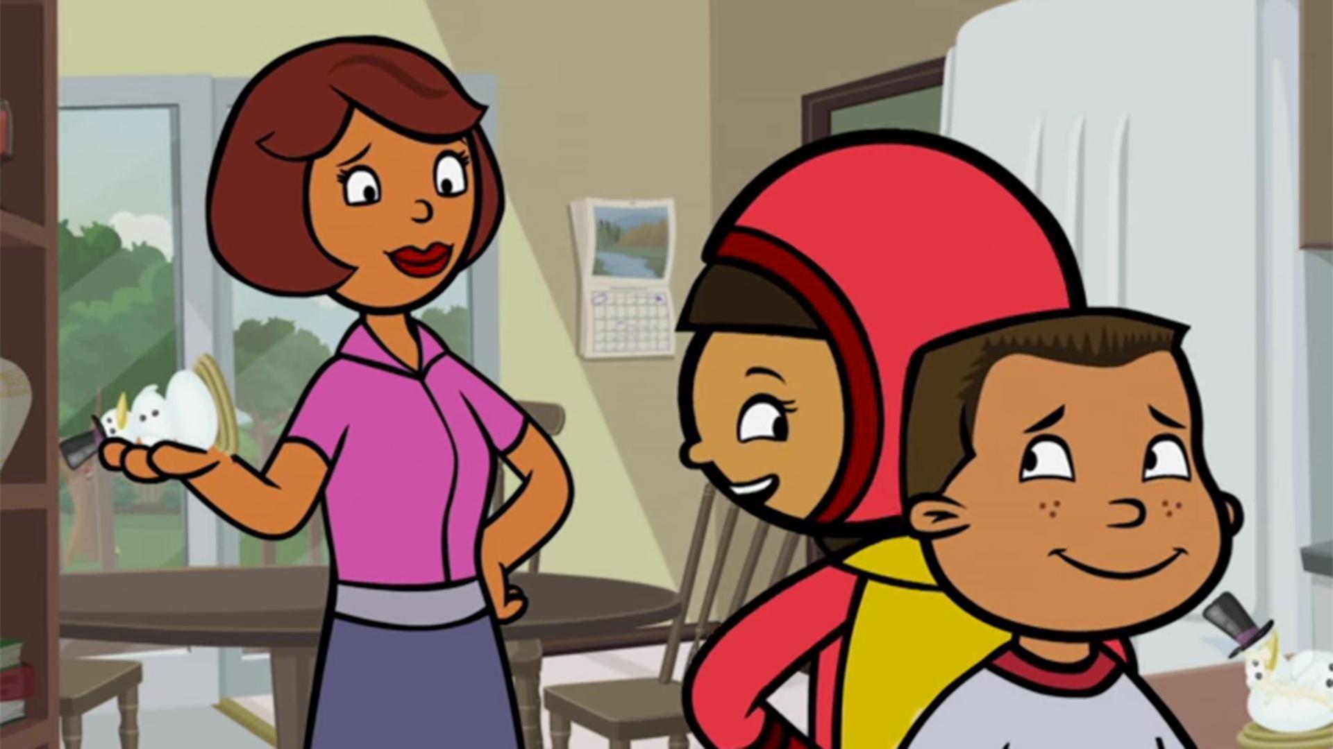 WordGirl and TJ become glued together. / Becky has to take home the class pet.