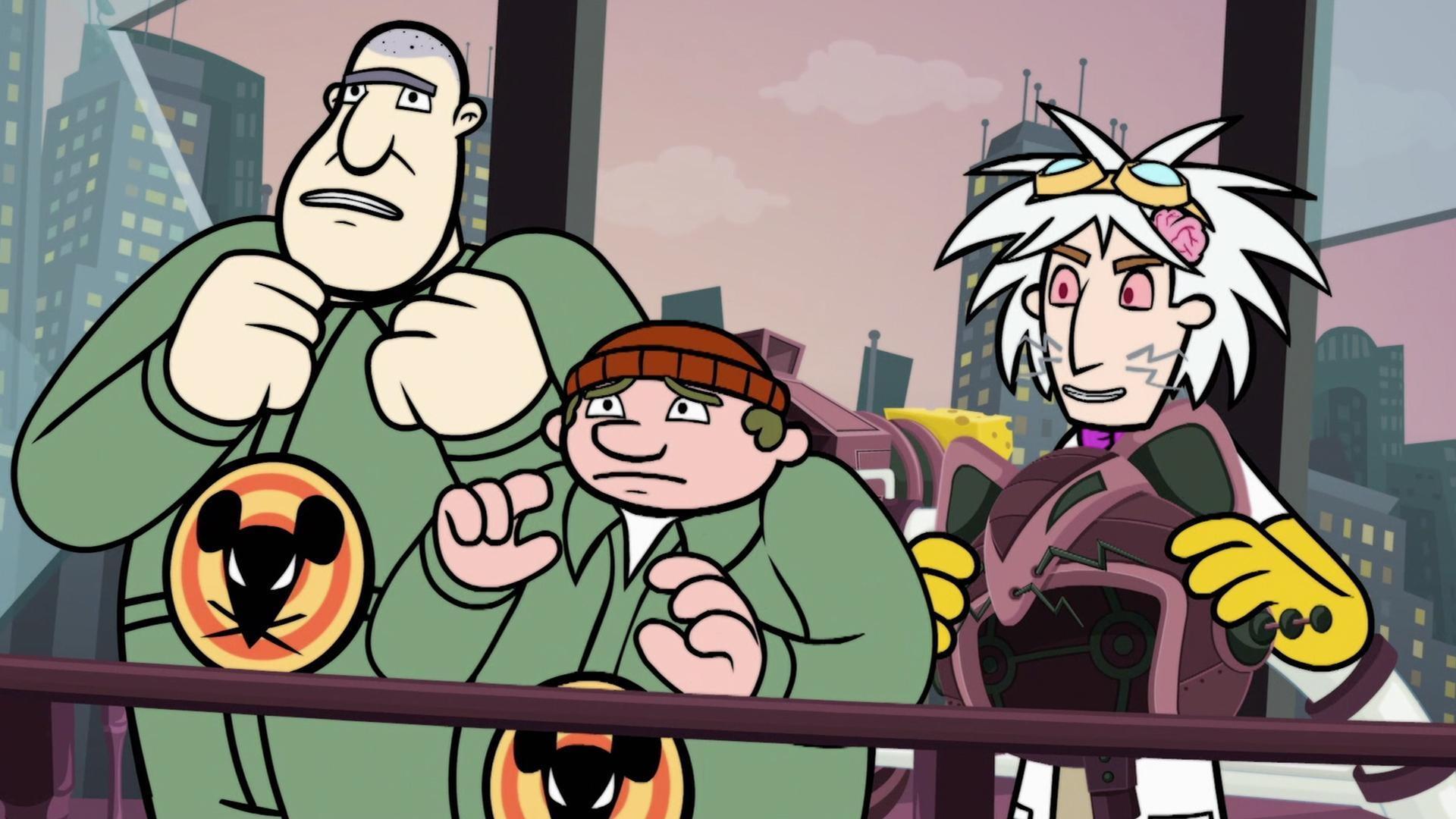 Dr. Two Brains is stealing all the city's milk and using it. / Becky goes to family trial.