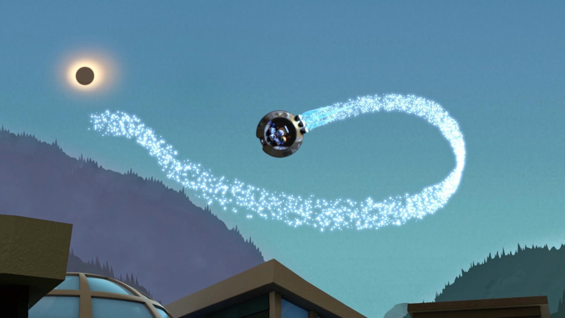 The kids experience an eclipse. / Sean decides to try and live for a year "in space".