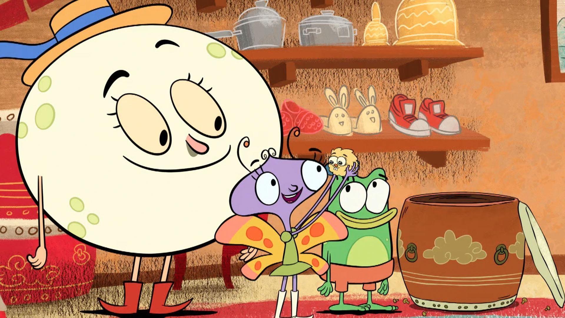 Luna and the kids chase after Honey into a Chinese general store with bells and drums.