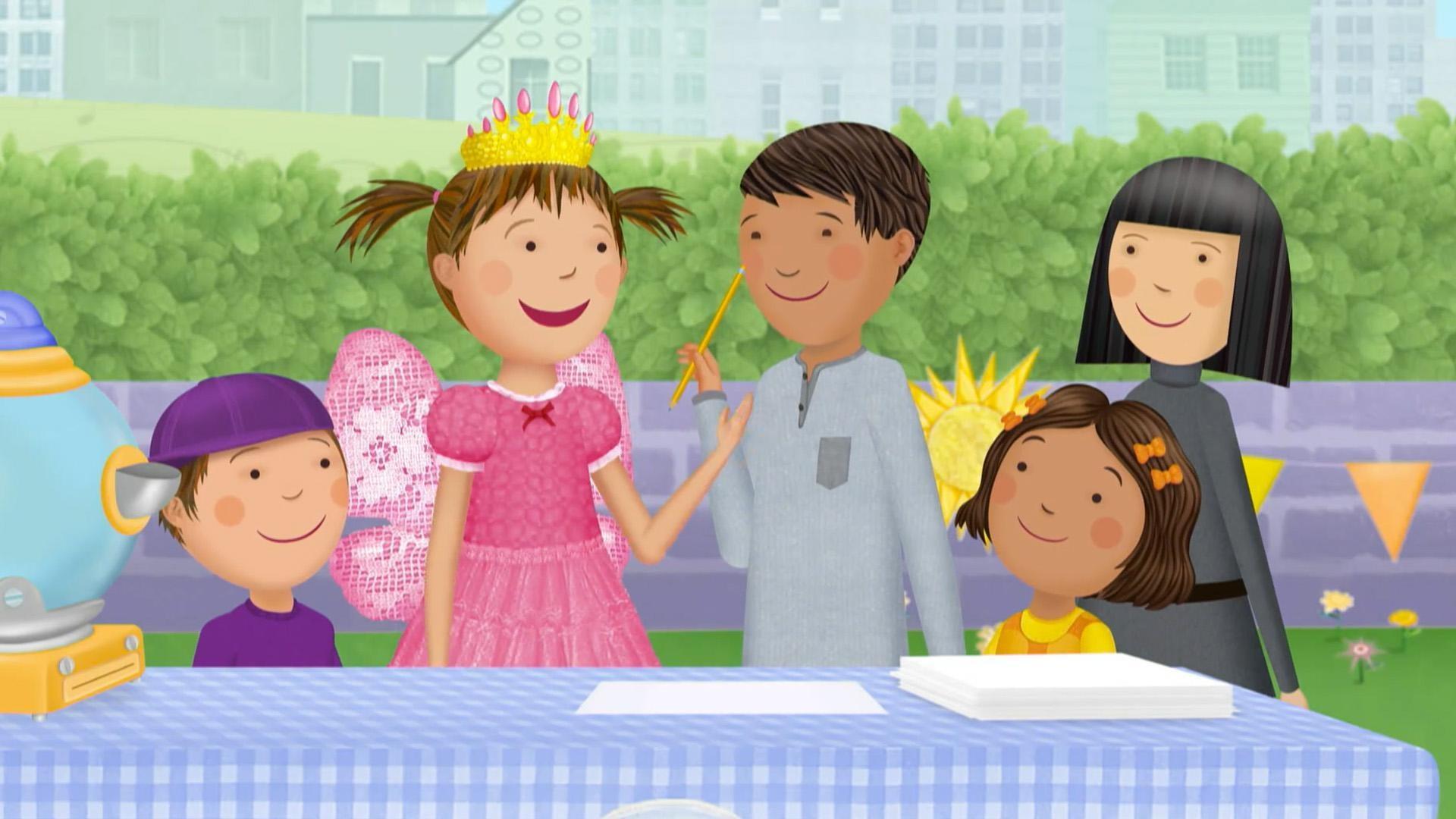 It’s Pinkalicious’ turn to take home the class pet. / Mommy has a new invention!